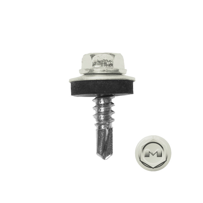 Саморез по металлу Daxmer 5,5х19 (250шт) сверло №3 RAL 9002